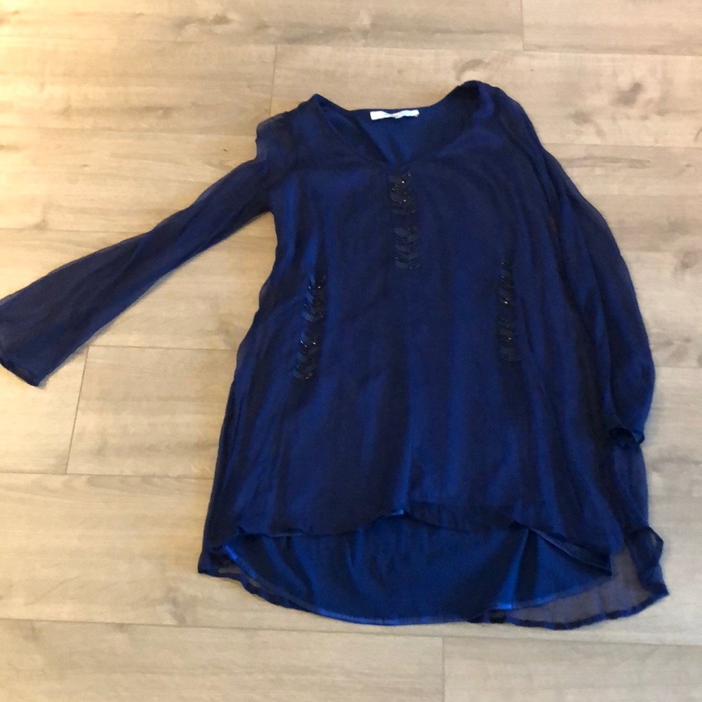 Blue long sleeve dress